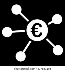 Euro Links vector icon. Flat white symbol. Pictogram is isolated on a black background. Designed for web and software interfaces.