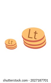 
Euro Lithunia Currency Coin Symbol Vector Design Illustration