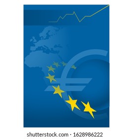 The Euro logo on a blue background with stars of the European Union