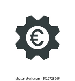Euro mark inside a gear icon.