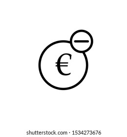 Euro mini line, icon, background and graphic. The icon is black and white, linear flat, vector, pixel perfect, minimal, suitable for web and print.