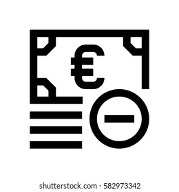 Euro mini line, icon, background and graphic. The icon is black and white, linear  flat, vector, pixel perfect, minimal, suitable for web and print. 