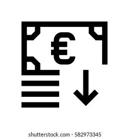 Euro mini line, icon, background and graphic. The icon is black and white, linear  flat, vector, pixel perfect, minimal, suitable for web and print. 