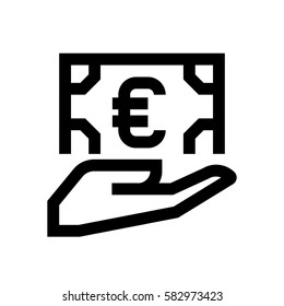 Euro mini line, icon, background and graphic. The icon is black and white, linear  flat, vector, pixel perfect, minimal, suitable for web and print. 