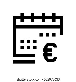 Euro mini line, icon, background and graphic. The icon is black and white, linear  flat, vector, pixel perfect, minimal, suitable for web and print. 