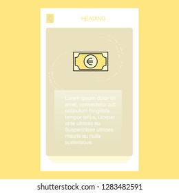 Euro mobile vertical banner design design. Vector