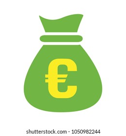 euro money bag - currency symbol, investment icon - banking sign, banking cash