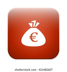 Euro money bag icon