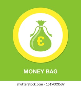 euro money bag icon, investment icon