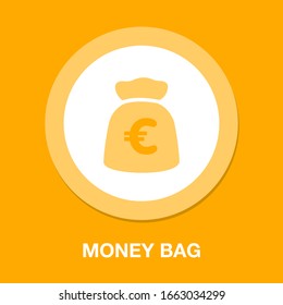 euro money bag illustration - vector euro symbol - money bag isolated