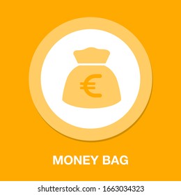 Euro Money Bag Illustration - Vector Euro Symbol - Money Bag Isolated