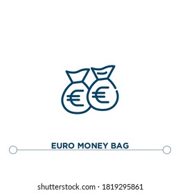 euro money bag outline vector icon. simple element illustration. euro money bag outline icon from editable business concept. can be used for web and mobile
