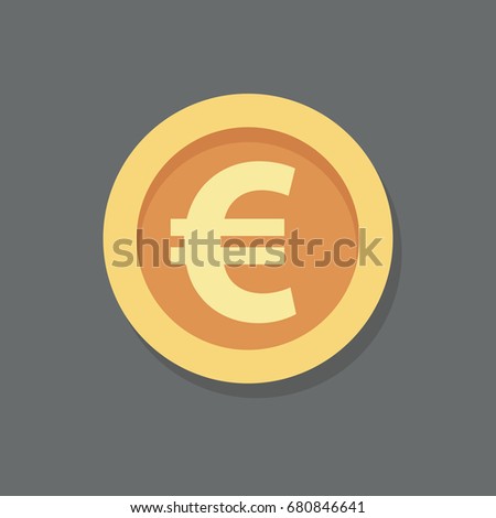 euro money flat icon finance business web icon Money price euro golden coin business icon vector illustration profit Icon symbol design vector. Vector Illustration Set 3d dollar