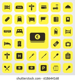 euro money icon. Hotel set. vector sign symbol on white background