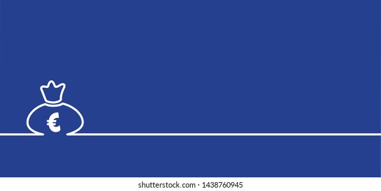 Euro money icon Line pattern Clip art Europe Europa EU flag. Vector icon, sign or pictogram. Save money cash paper bank payment pay bills bill past lost time Budget banknotes Bag Coins