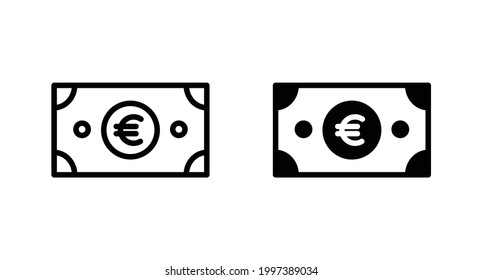 vector de icono de dinero en euros para aplicaciones informáticas, web y móviles 