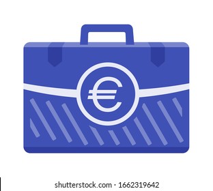 Euro Money Inside Case Box Vector icon logo illustration and design. EU European Union, Eurozone and Monetary Agreement Currency, Business, Payment and Finance Element. 