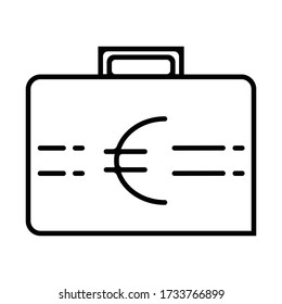 Vector de caja de caja de caja de dinero en euros