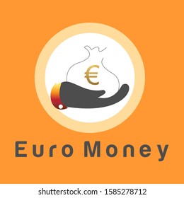 euro money logo with a simple and elegant design, with hand drawings and pockets of euro money designed with illustration eps 10
