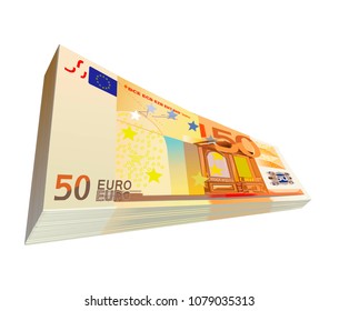 Euro money pack vector illustration isolated on white background