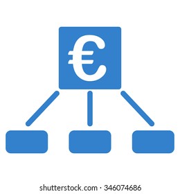 Euro Money Payment vector icon. Style is flat symbol, cobalt color, rounded angles, white background.