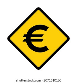 Euro money symbol, business cash icon, save currency bank sign, vector illustration isolated background .