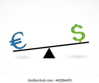 euro is more value than dollar currency concept vector