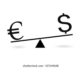 Euro is more value than dollar currency concept vector