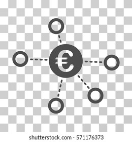 Euro Network icon. Vector illustration style is flat iconic symbol, gray color, transparent background. Designed for web and software interfaces.