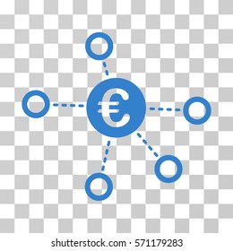 Euro Network icon. Vector illustration style is flat iconic symbol, cobalt color, transparent background. Designed for web and software interfaces.