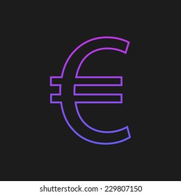 Euro on a black background