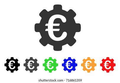 Euro Options icon. Vector illustration style is a flat iconic euro options symbol with black, grey, green, blue, red, orange color versions. Designed for web and software interfaces.