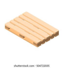 Euro pallet isometric vector illustration