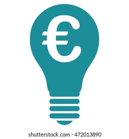Euro Patent icon. Vector style is flat iconic symbol with rounded angles, soft blue color, white background.