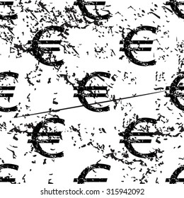 Euro pattern grunge, black image on white background