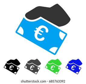 Euro Payment flat vector icon. Colored Euro payment gray, black, blue, green icon versions. Flat icon style for web design.