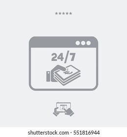 Euro payment online - Vector flat icon