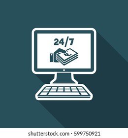 Euro payment online - Vector flat icon