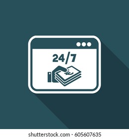 Euro payment online - Vector flat icon