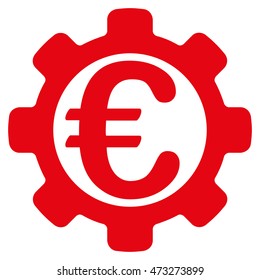 Euro Payment Options icon. Vector style is flat iconic symbol, red color, white background.