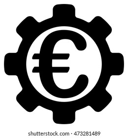 Euro Payment Options icon. Vector style is flat iconic symbol, black color, white background.