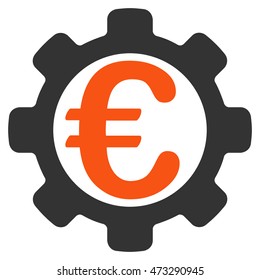 Euro Payment Options icon. Vector style is bicolor flat iconic symbol, orange and gray colors, white background.