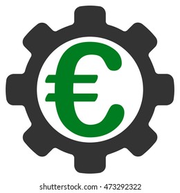 Euro Payment Options icon. Vector style is bicolor flat iconic symbol, green and gray colors, white background.