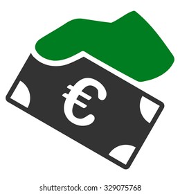 Euro Payment vector icon. Style is bicolor flat symbol, green and gray colors, rounded angles, white background.
