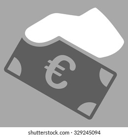 Euro Payment vector icon. Style is bicolor flat symbol, dark gray and white colors, rounded angles, silver background.