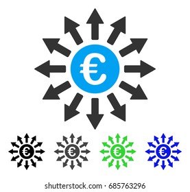 Euro Payments flat vector pictogram. Colored Euro payments gray, black, blue, green icon variants. Flat icon style for graphic design.