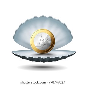 Euro as pearl inside shell 