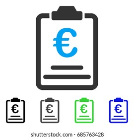 Euro Prices flat vector pictogram. Colored Euro prices gray, black, blue, green icon versions. Flat icon style for application design.