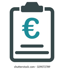 Euro Prices vector icon. Style is bicolor flat symbol, soft blue colors, rounded angles, white background.