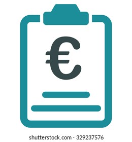 Euro Prices vector icon. Style is bicolor flat symbol, soft blue colors, rounded angles, white background.